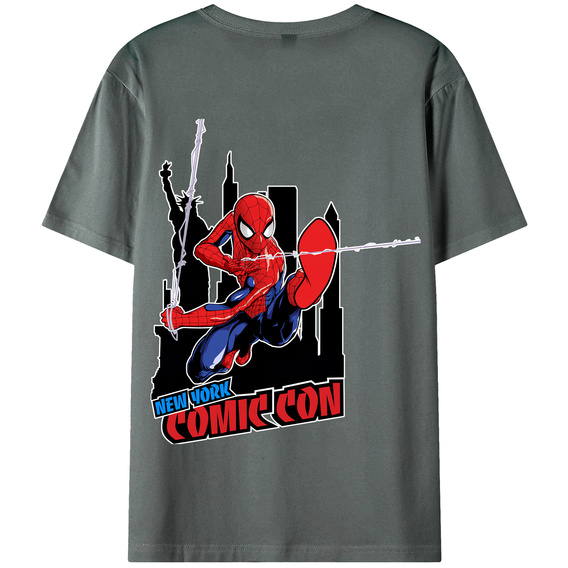 Spider Man スパイダーマン 綿100％半袖Tシャツ（背面プリント）